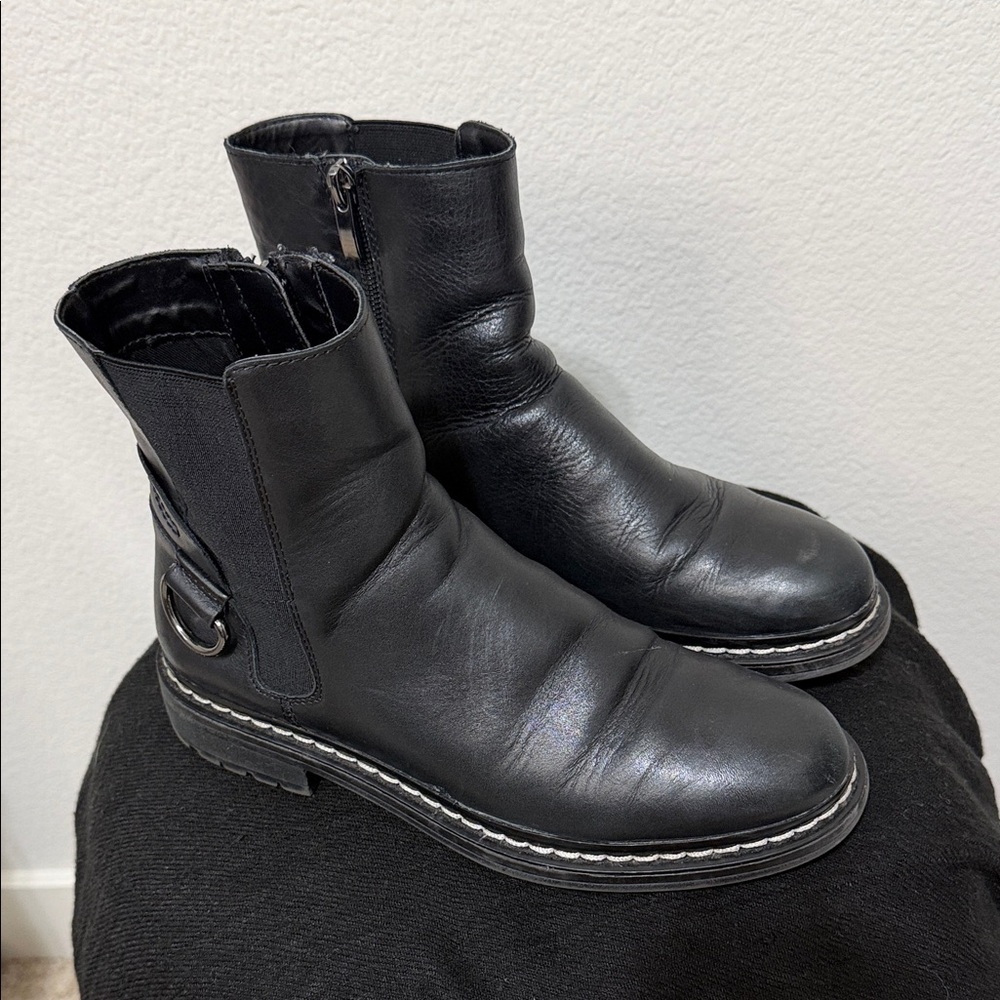 Franco Sarto Women’s Black Leather Ankle Boots